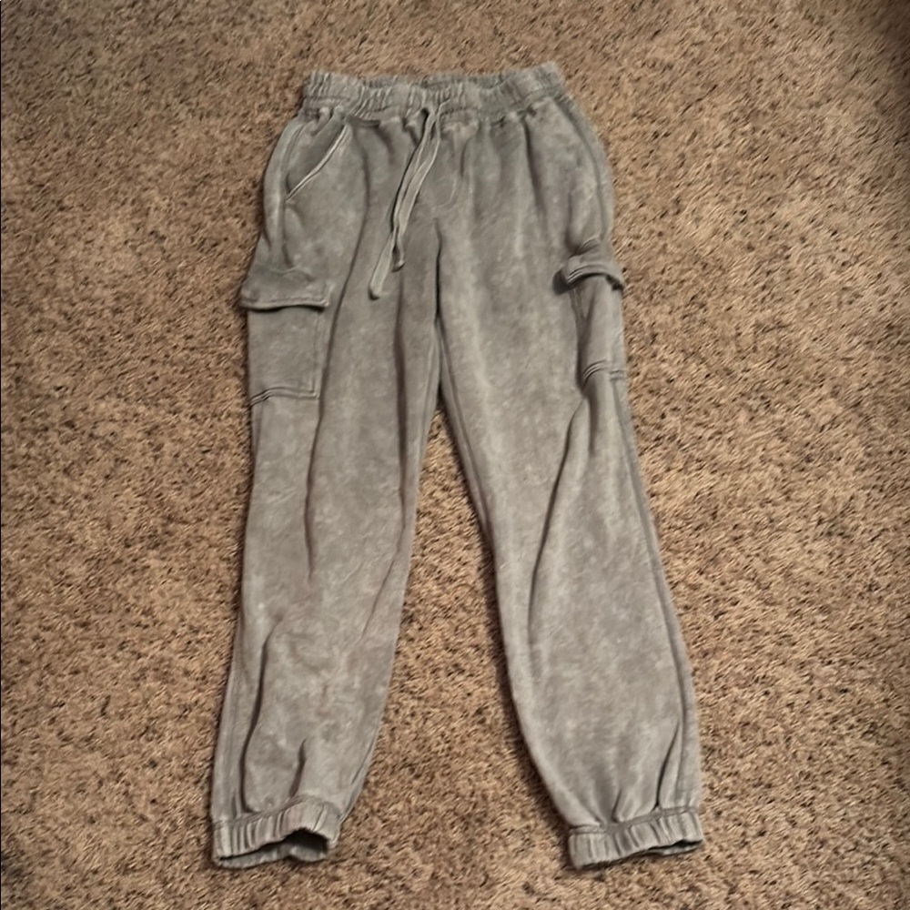 Gray Cargo Jogger Pants